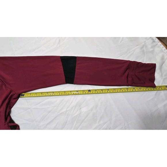 Harley Davidson Womens Performance/Activewear Long Sleeve XL Top Maroon Black - Picture 12 of 16